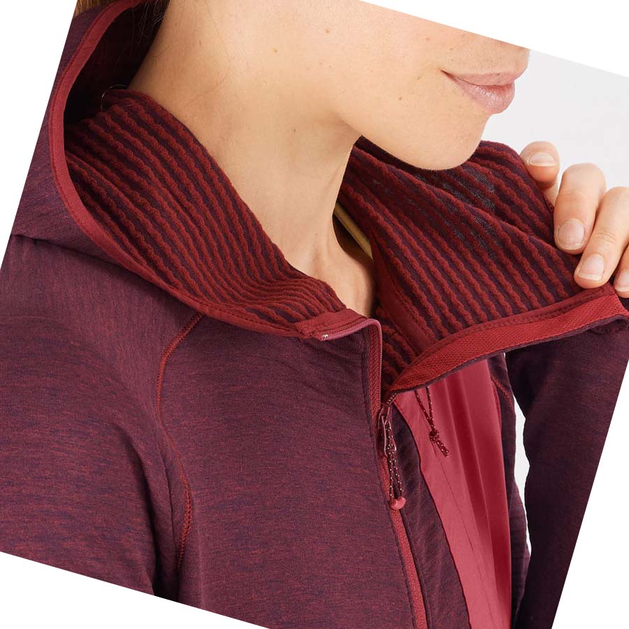 Sudadera Con Capucha Salomon ESSENTIAL LIGHTWARM HOODED Mujer Rojos | MX 2505ILH